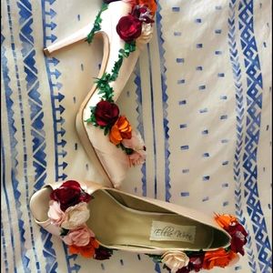Custom Floral Blush Pumps